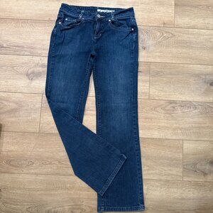 DKNY Jeans Womens East Village Dark Blue Cotton Spandex Jeans Straight Leg Sz 8